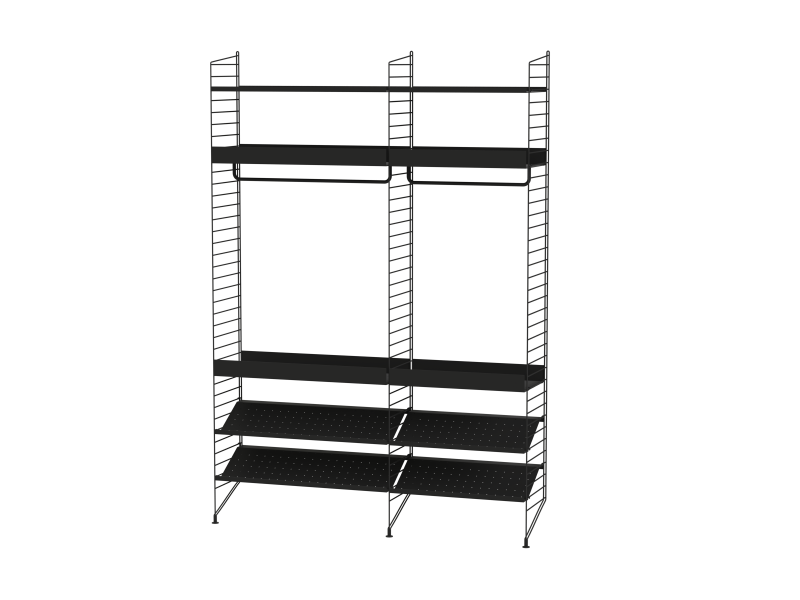 Ensemble de chambre C String Furniture, dressing en métal, coloris noir