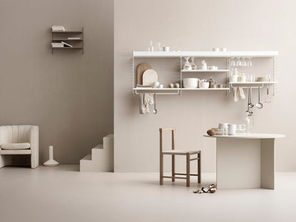 Ensemble de cuisine A String Furniture, étagères murales en métal, coloris blanc, vue 2