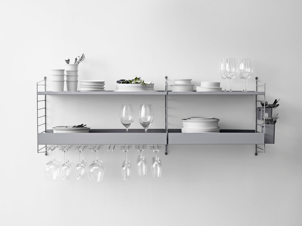 Ensemble de cuisine A String Furniture, étagères murales en métal, coloris blanc, vue 4