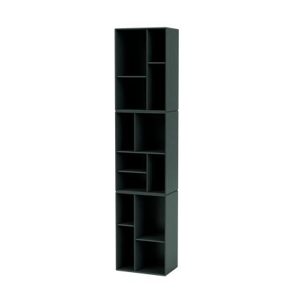 Étagère Loom par Peter J. Lassen, laque 163 Black Jade, suspendu au mur, packshot Montana