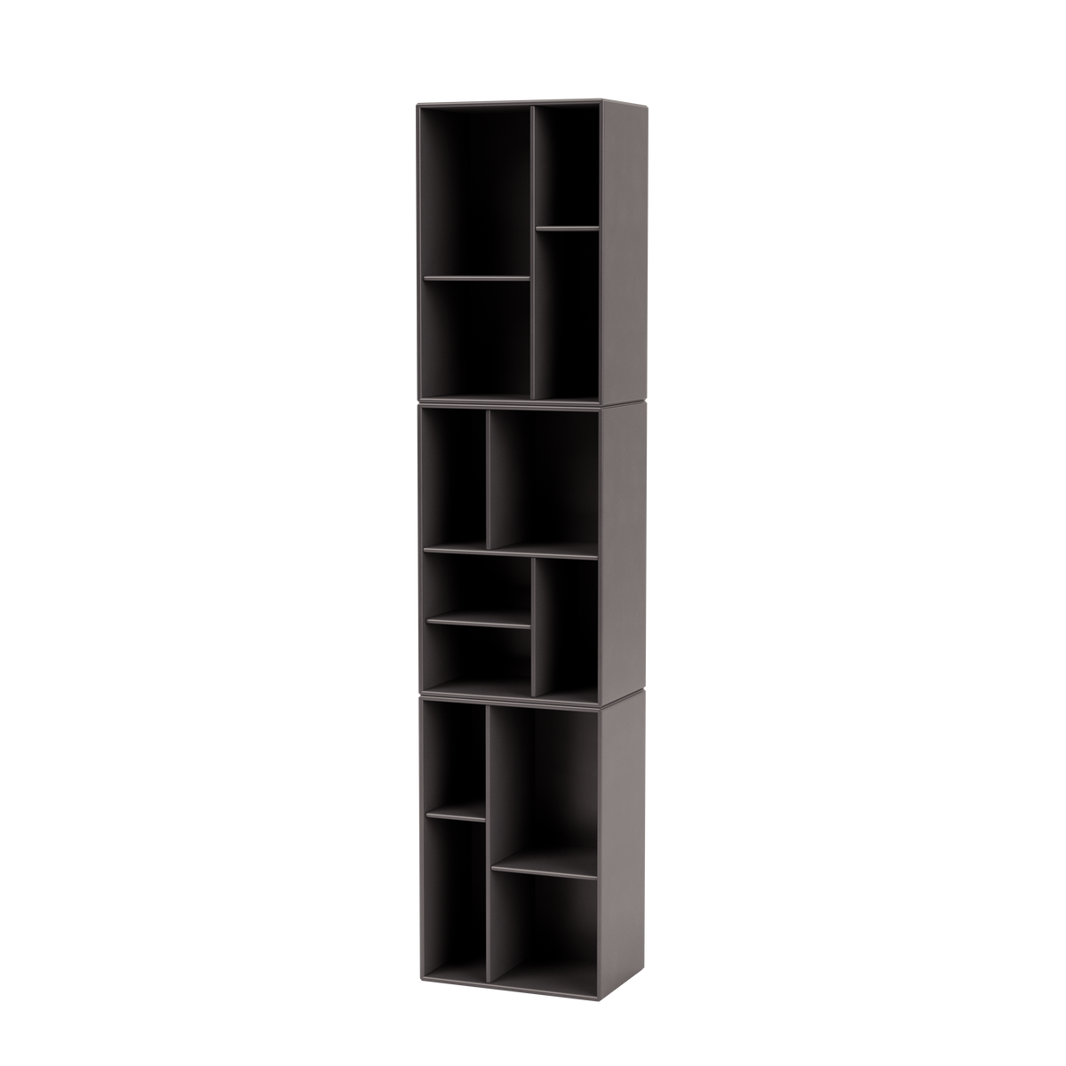Étagère Loom par Peter J. Lassen, laque 35 Coffee, suspendu au mur, packshot Montana