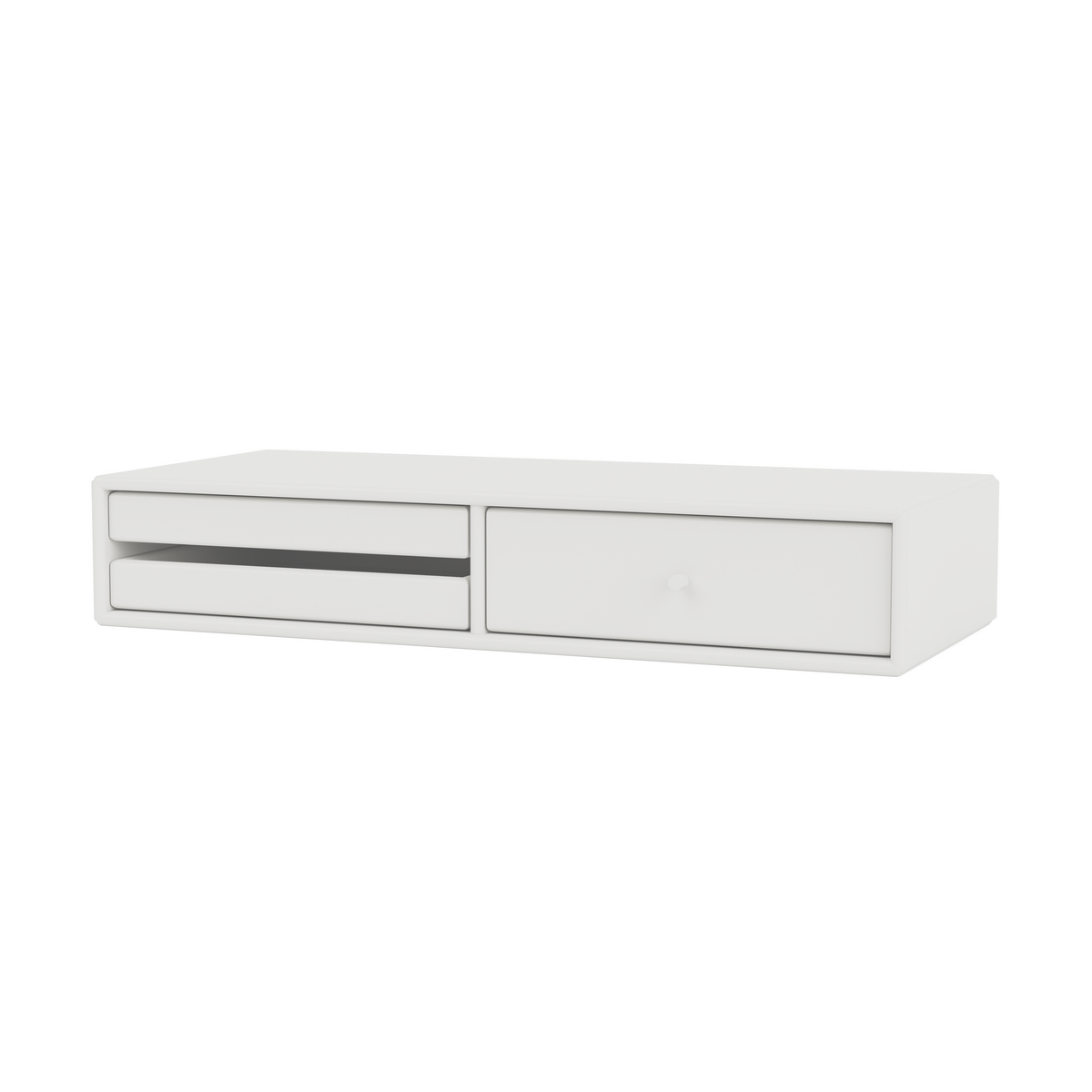 Etagère Murale Makeup par Peter J. Lassen, laque 01 White, suspendu au mur, packshot Montana