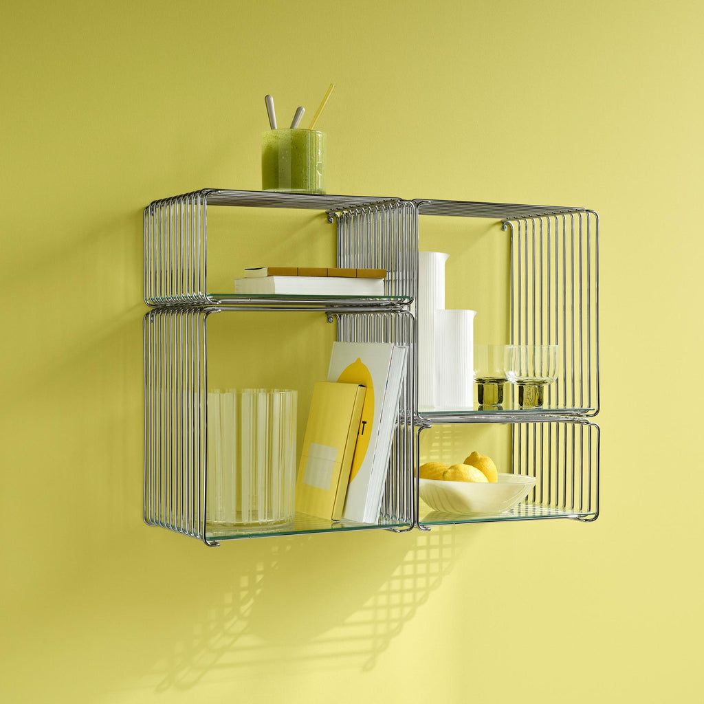 Etagère Panton Wire Half demi Cube Hauteur 17,2 cm prof 25,7 cm - Montana Furniture-Chrome-The Woods Gallery