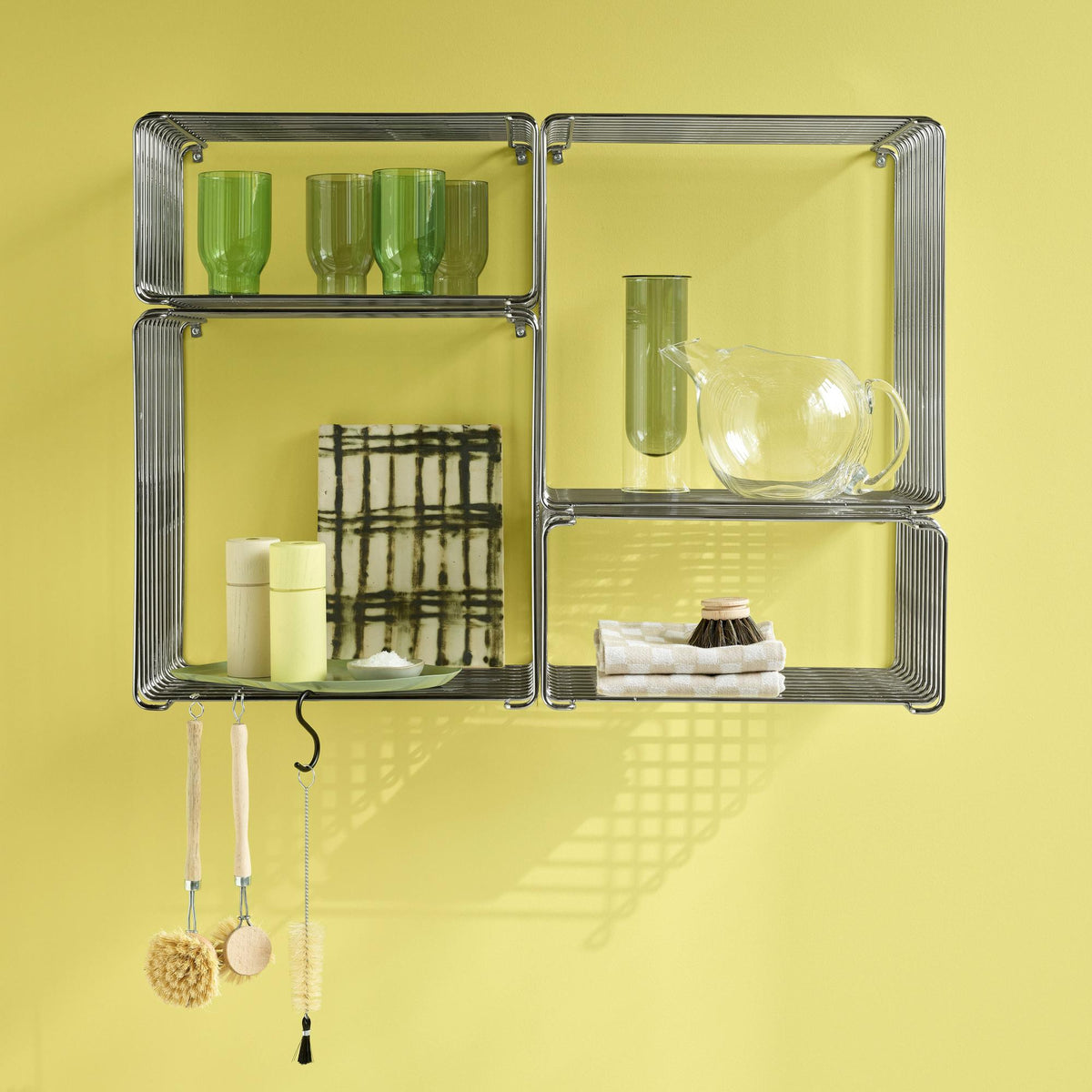 Etagère Panton Wire Half demi Cube Hauteur 17,2 cm prof 25,7 cm - Montana Furniture-Chrome-The Woods Gallery