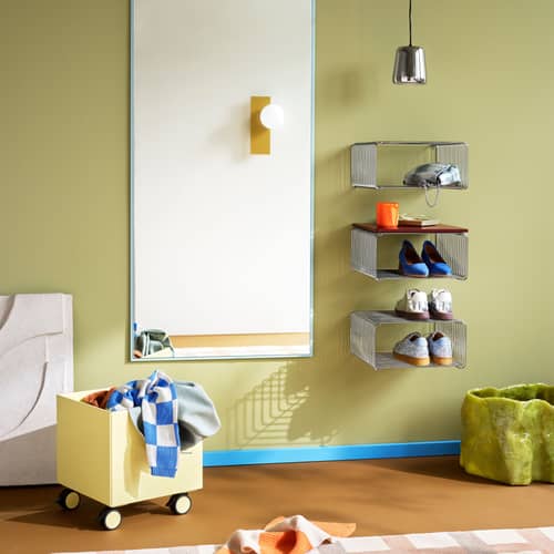 Etagère Panton Wire Half demi Cube Hauteur 17,2 cm prof 34,8 cm - Montana Furniture-Chrome-The Woods Gallery