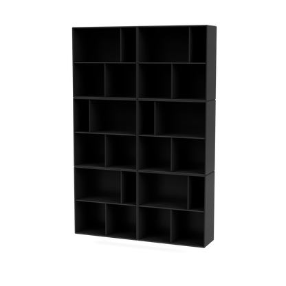 Étagère Read par Peter J. Lassen, laque 05 Black, suspendu au mur, packshot Montana