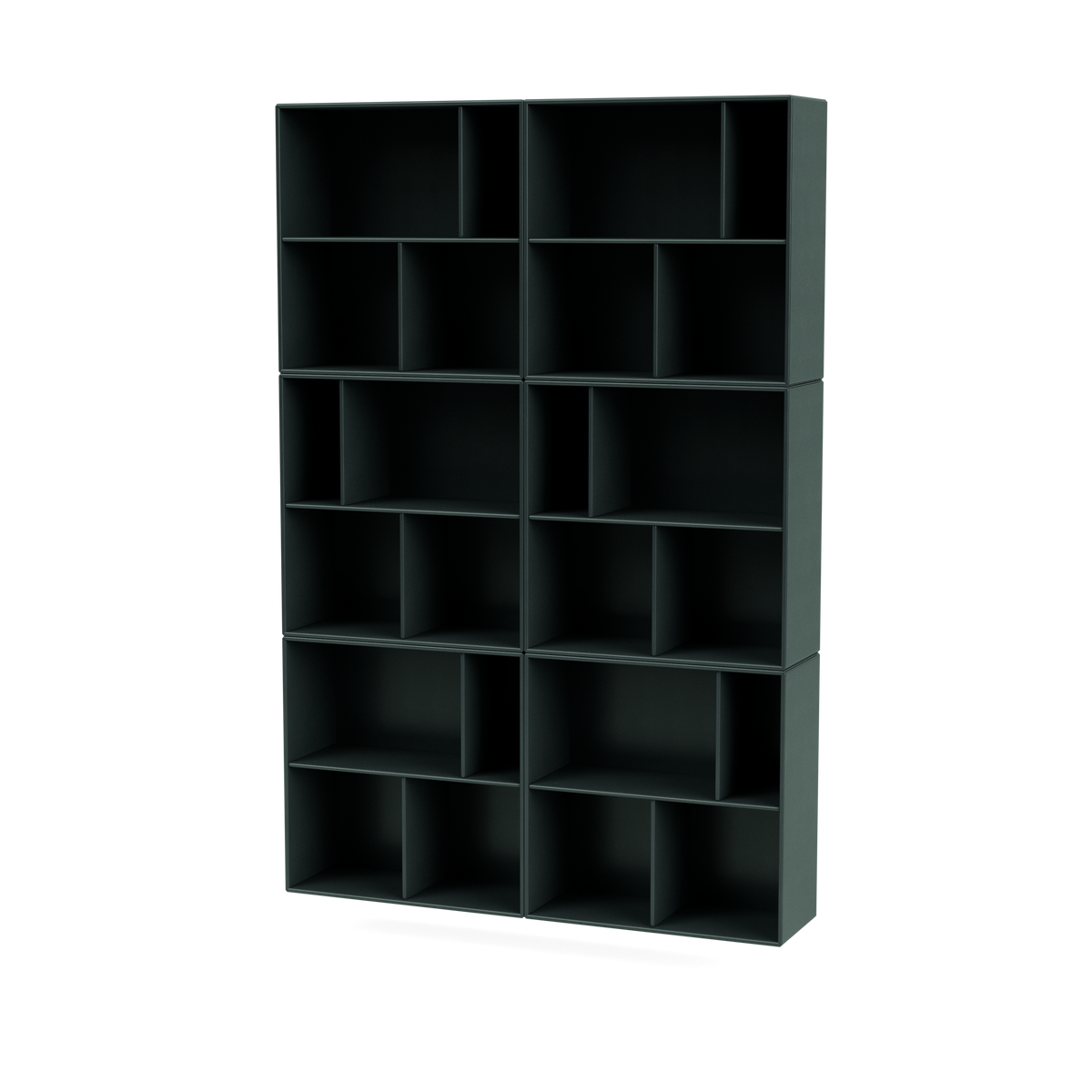 Étagère Read par Peter J. Lassen, laque 163 Black Jade, suspendu au mur, packshot Montana