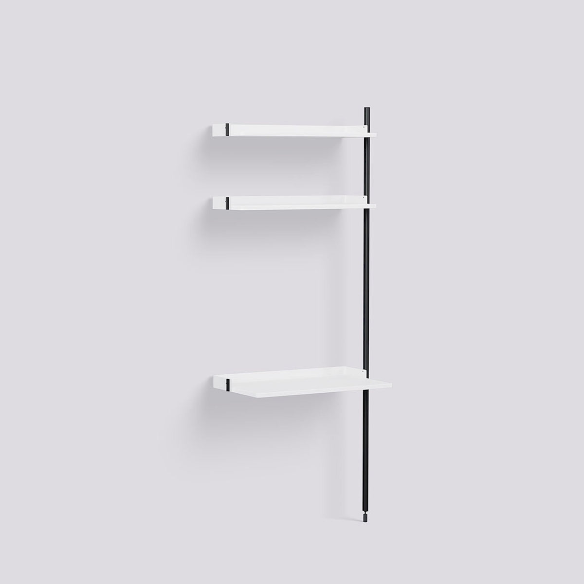 Étagère modulable Pier System 10 module additionnel de Ronan et Erwan Bouroullec - Hay-Acier laqué blanc, profilé aluminium anodisé noir-The Woods Gallery