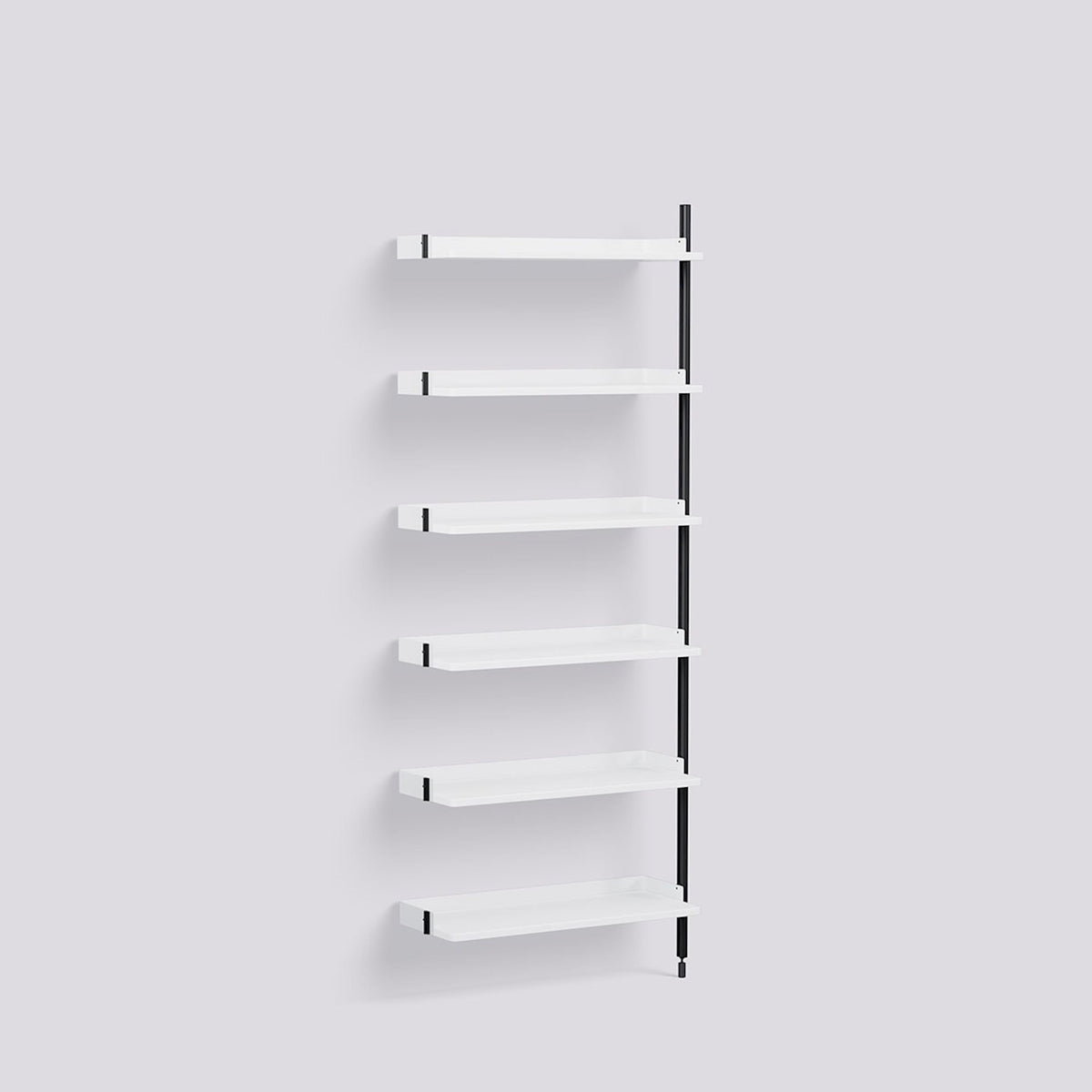Étagère modulable Pier System 100 module additionnel de Ronan et Erwan Bouroullec - Hay-Acier laqué blanc, profilé aluminium anodisé noir-The Woods Gallery