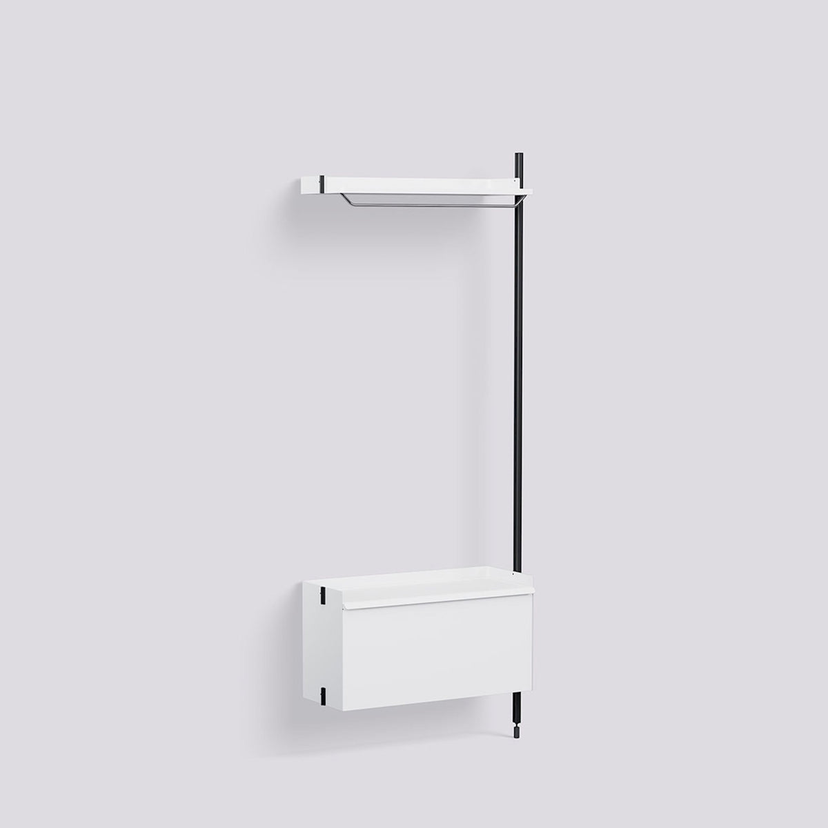 Étagère modulable Pier System 1000 module additionnel de Ronan et Erwan Bouroullec - Hay-Acier laqué blanc, profilé aluminium anodisé noir-The Woods Gallery