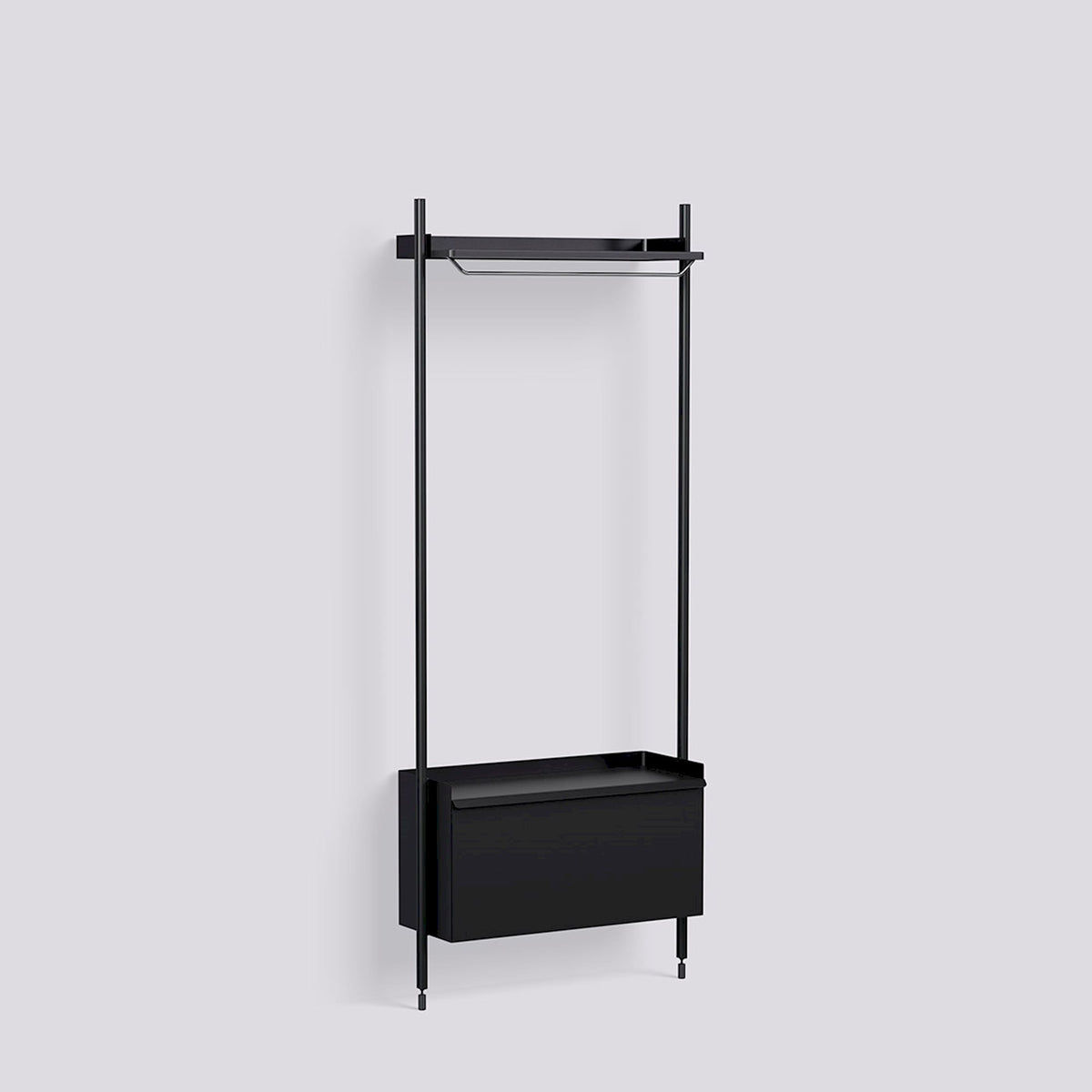 Étagère modulable Pier System 1001 1 colonne de Ronan et Erwan Bouroullec - Hay-Acier laqué noir, profilé aluminium anodisé noir-The Woods Gallery