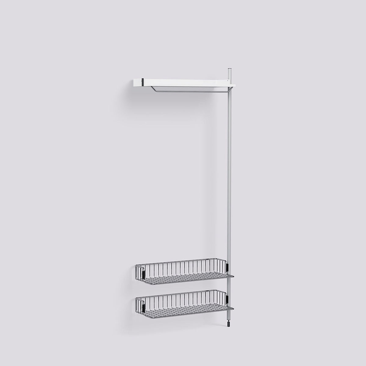 Étagère modulable Pier System 1010 module additionnel de Ronan et Erwan Bouroullec - Hay-Acier laqué blanc, profilé aluminium anodisé naturel - Acier laqué noir-The Woods Gallery