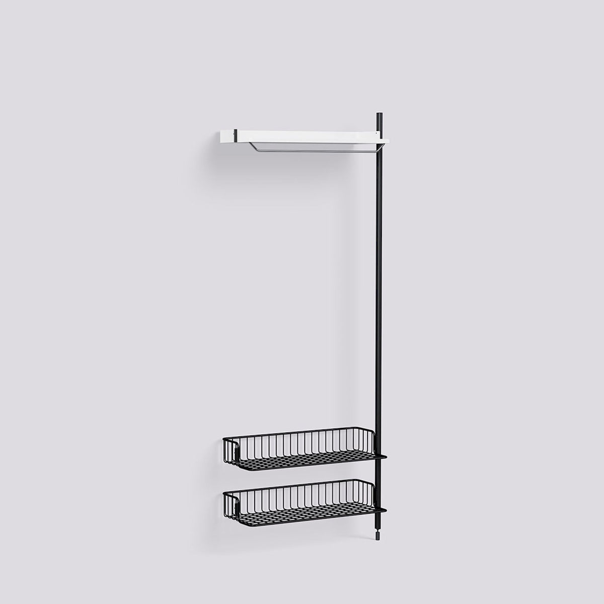 Étagère modulable Pier System 1010 module additionnel de Ronan et Erwan Bouroullec - Hay-Acier laqué blanc, profilé aluminium anodisé noir - Acier laqué noir-The Woods Gallery