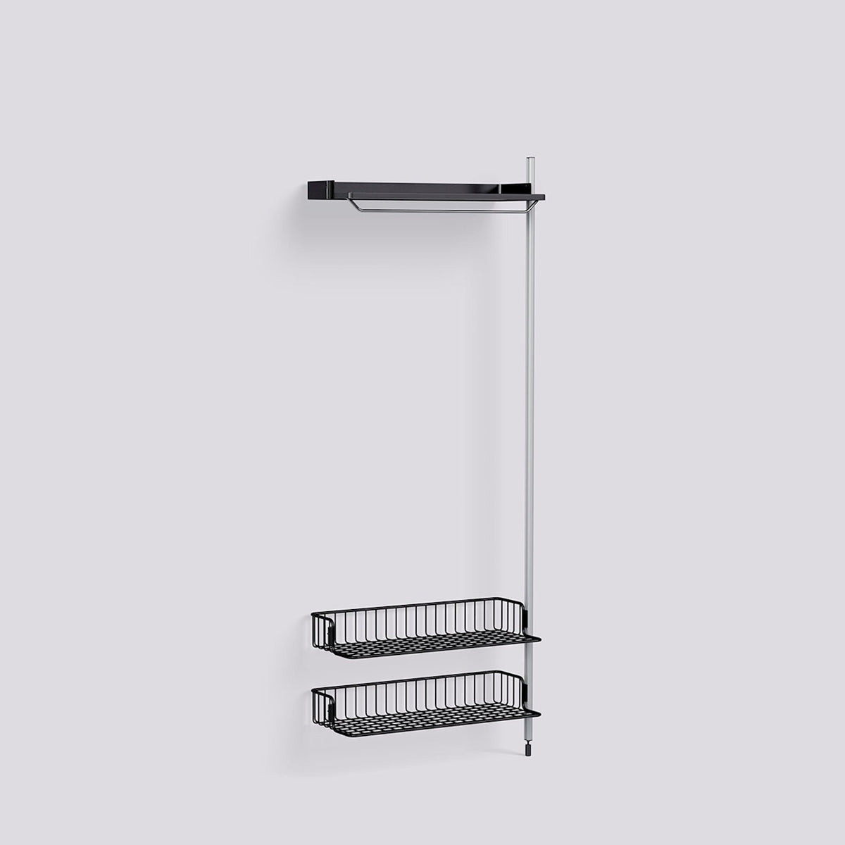 Étagère modulable Pier System 1010 module additionnel de Ronan et Erwan Bouroullec - Hay-Acier laqué noir, profilé aluminium anodisé naturel - Acier laqué noir-The Woods Gallery