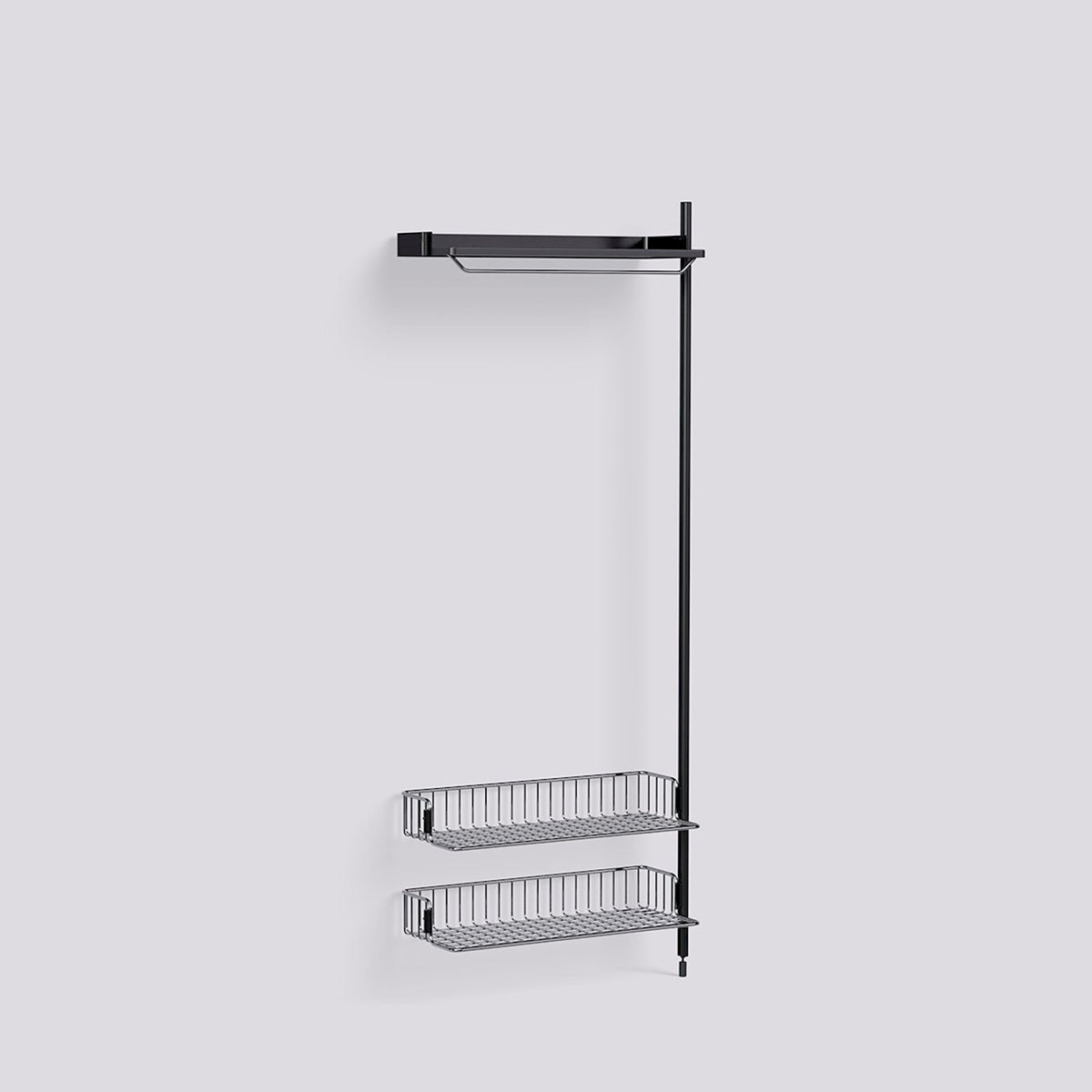 Étagère modulable Pier System 1010 module additionnel de Ronan et Erwan Bouroullec - Hay-Acier laqué noir, profilé aluminium anodisé noir - Acier chromé-The Woods Gallery