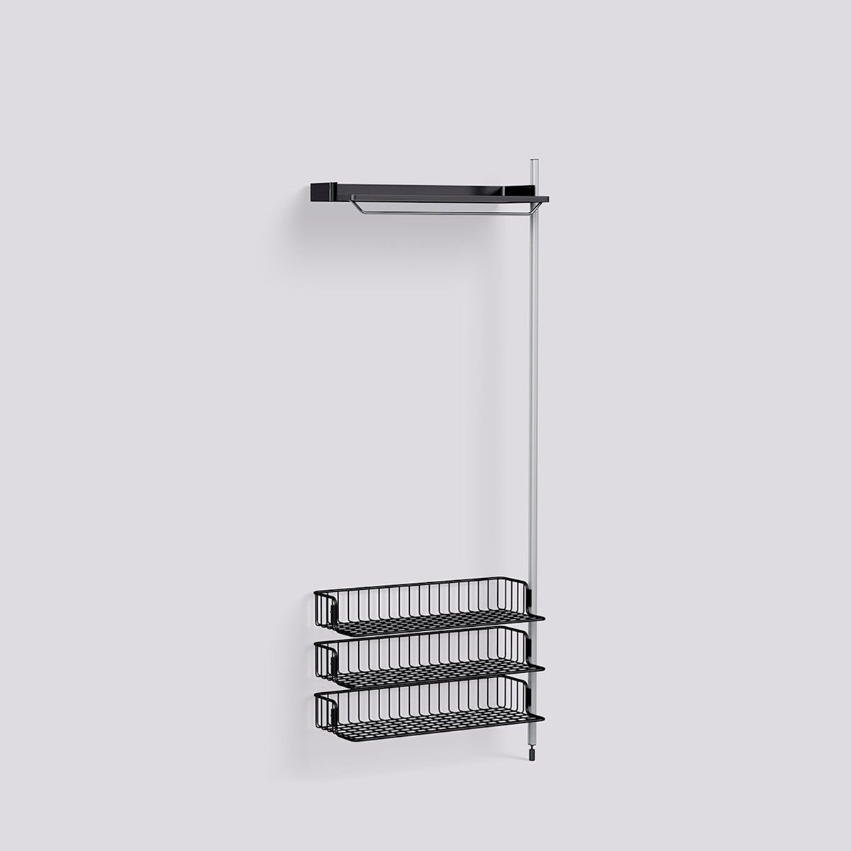Étagère modulable Pier System 1020 module additionnel de Ronan et Erwan Bouroullec - Hay-Acier laqué noir, profilé aluminium anodisé naturel - Acier laqué noir-The Woods Gallery