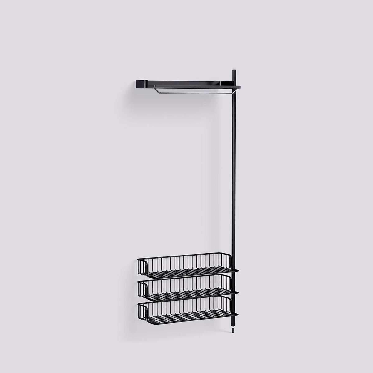 Étagère modulable Pier System 1020 module additionnel de Ronan et Erwan Bouroullec - Hay-Acier laqué noir, profilé aluminium anodisé noir - Acier laqué noir-The Woods Gallery