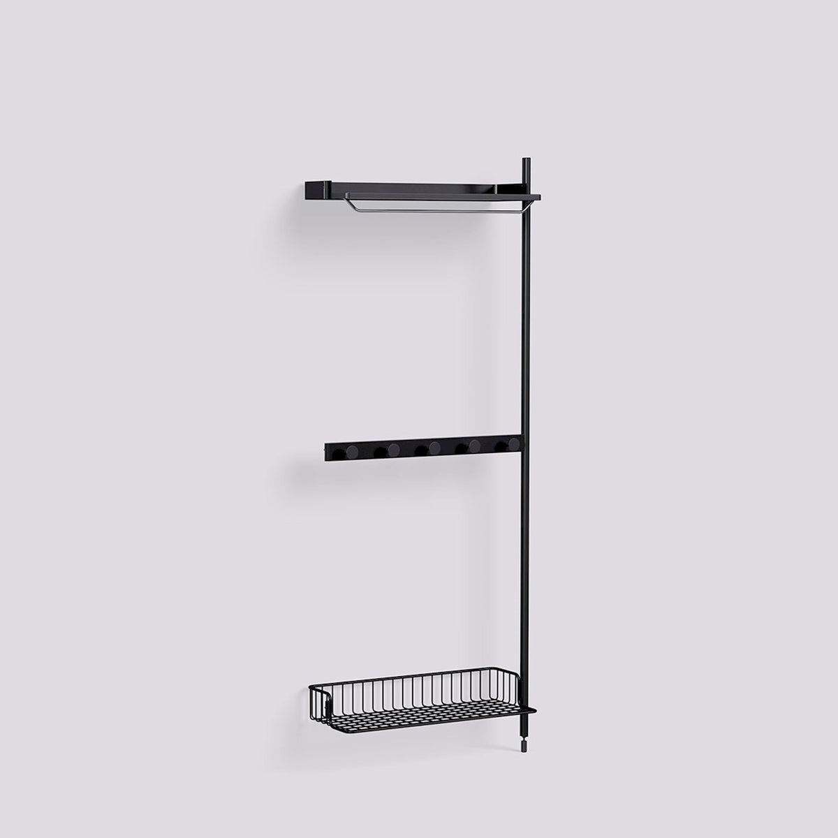 Étagère modulable Pier System 1040 module additionnel de Ronan et Erwan Bouroullec - Hay-Acier laqué noir, profilé aluminium anodisé noir - Acier laqué noir-The Woods Gallery