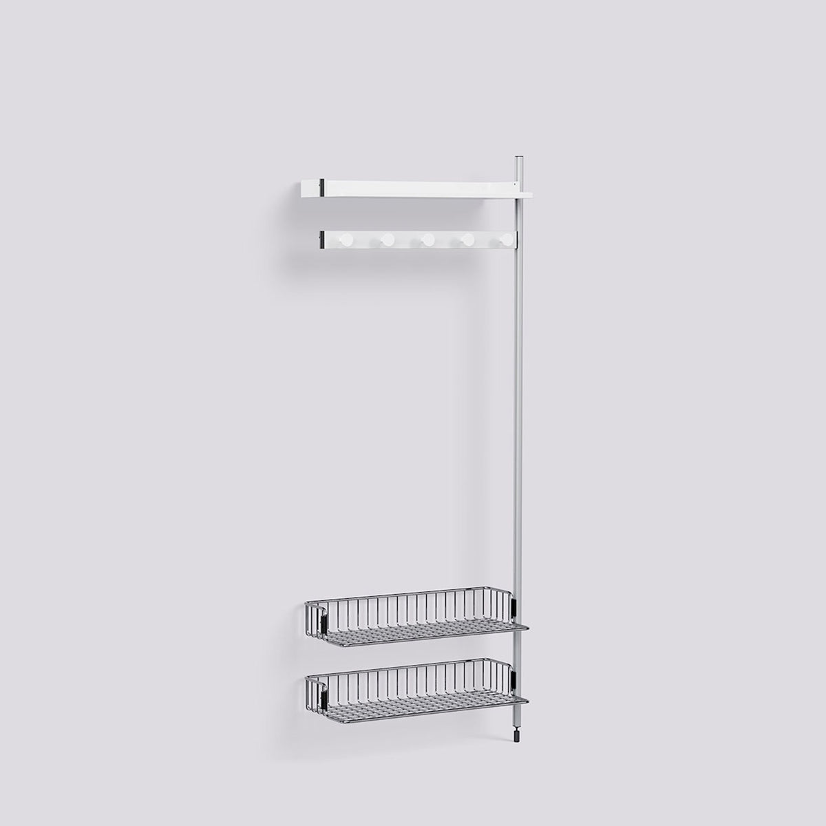 Étagère modulable Pier System 1050 module additionnel de Ronan et Erwan Bouroullec - Hay-Acier laqué blanc, profilé aluminium anodisé naturel - Acier chromé-The Woods Gallery