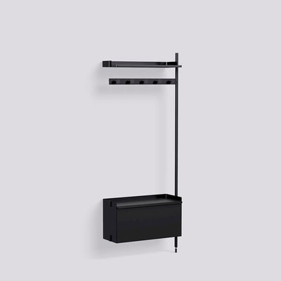 Étagère modulable Pier System 1060 module additionnel de Ronan et Erwan Bouroullec - Hay-Acier laqué noir, profilé aluminium anodisé noir-The Woods Gallery