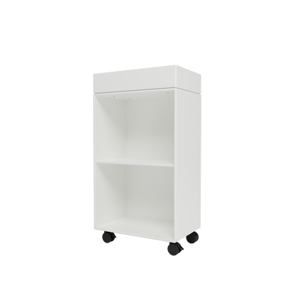 Etagère roulante Preppy par Peter J. Lassen, laque 01 White, packshot Montana