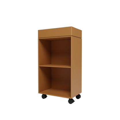 Etagère roulante Preppy par Peter J. Lassen, laque 142 Amber, packshot Montana