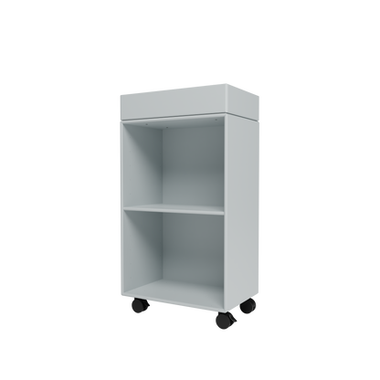 Etagère roulante Preppy par Peter J. Lassen, laque 156 Oyster, packshot Montana