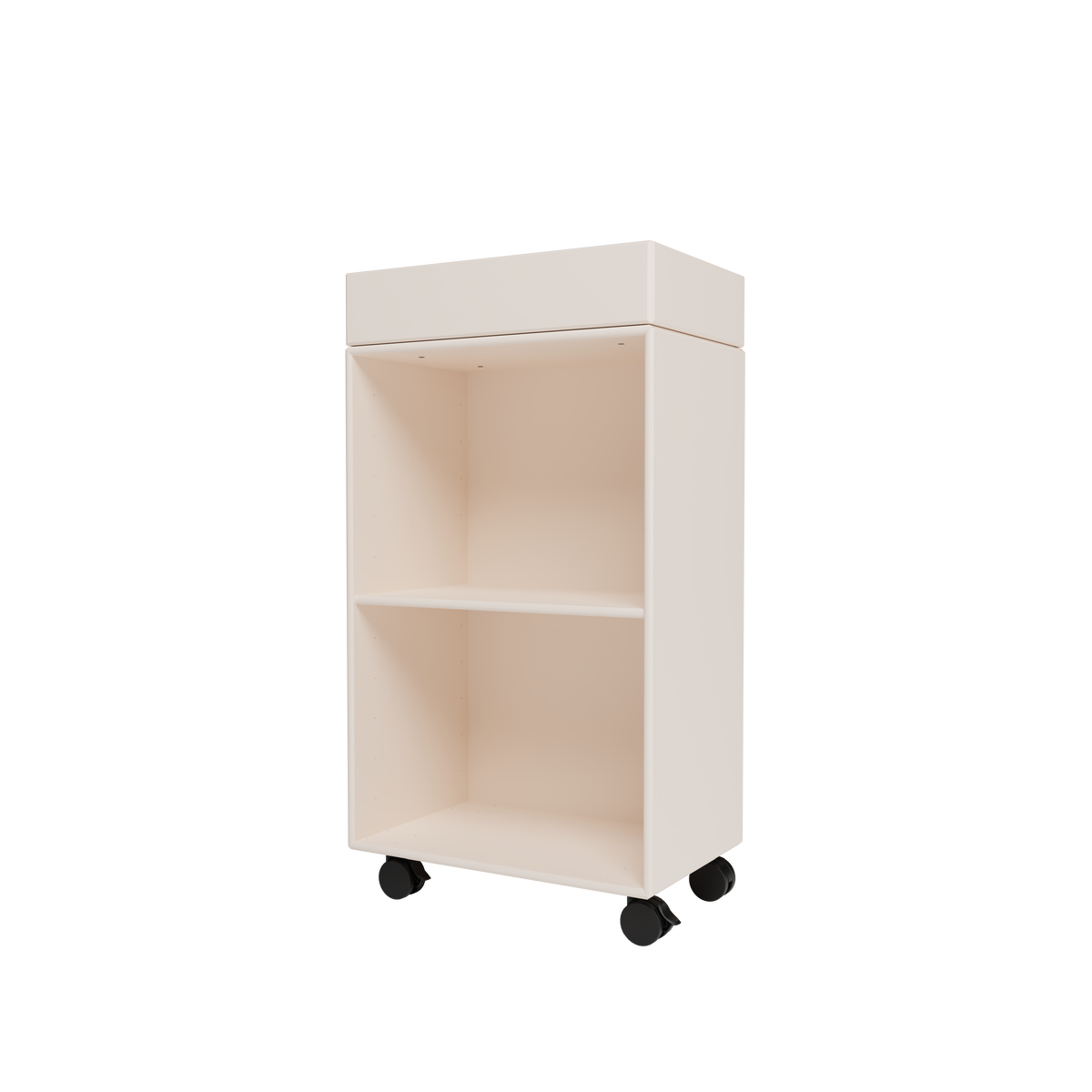Etagère roulante Preppy par Peter J. Lassen, laque 158 Oat, packshot Montana
