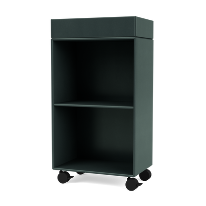 Etagère roulante Preppy par Peter J. Lassen, laque 163 Black Jade, packshot Montana