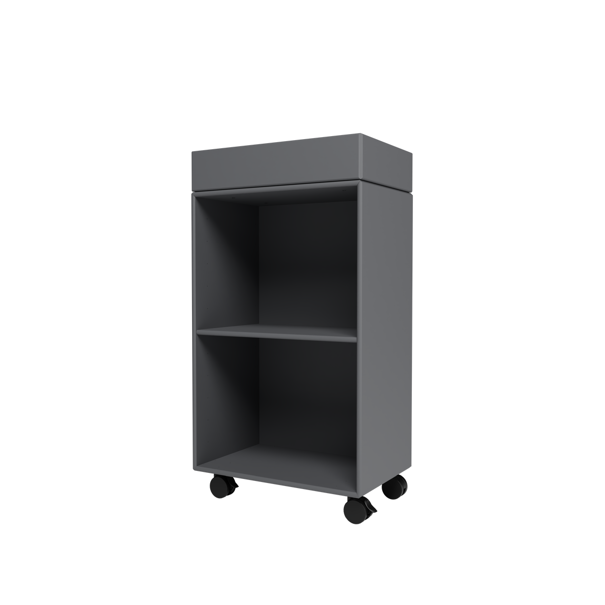 Etagère roulante Preppy par Peter J. Lassen, laque 36 Coal, packshot Montana