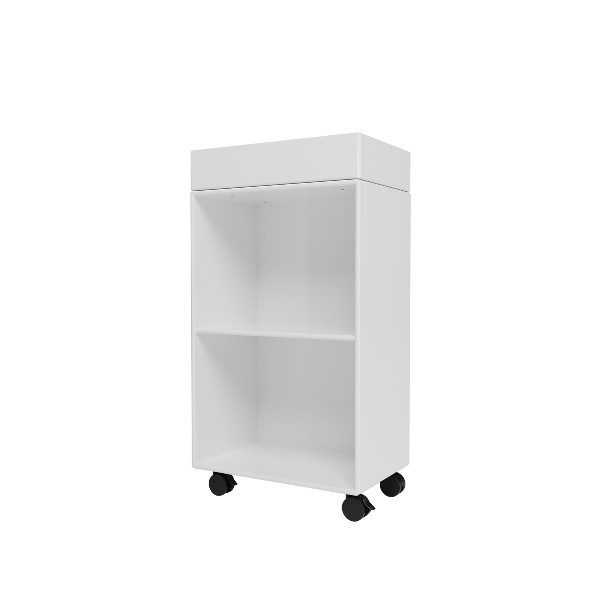 Etagère roulante Preppy par Peter J. Lassen, laque 38 Snow, packshot Montana