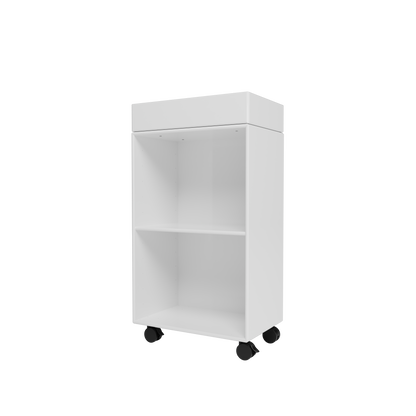 Etagère roulante Preppy par Peter J. Lassen, laque 38 Snow, packshot Montana