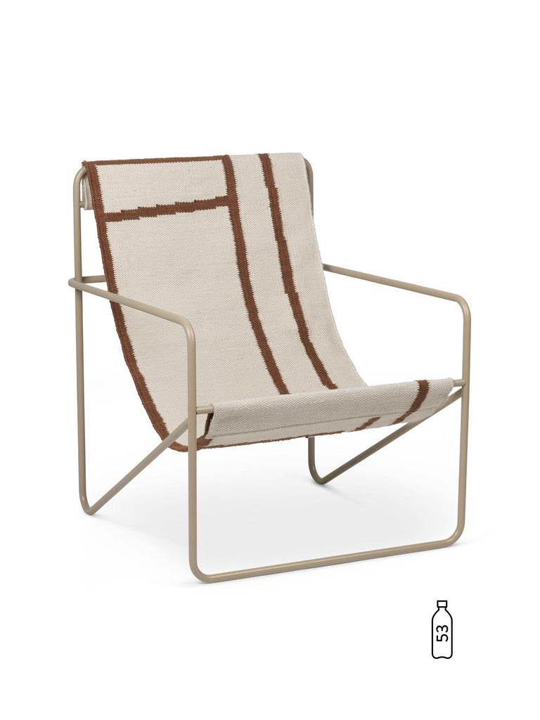 Fauteuil Desert - Ferm Living-Olive - Rayures Chocolat-The Woods Gallery