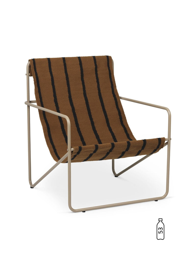 Fauteuil Desert - Ferm Living-Olive - Rayures Chocolat-The Woods Gallery