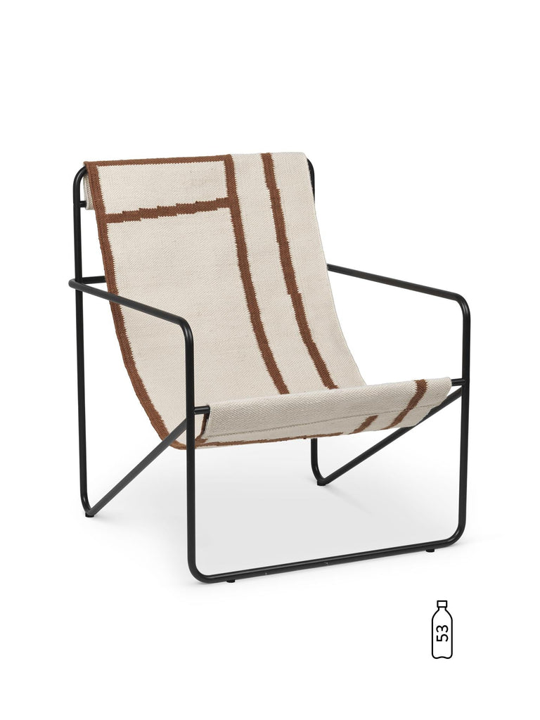 Fauteuil Desert - Ferm Living-Olive - Rayures Chocolat-The Woods Gallery