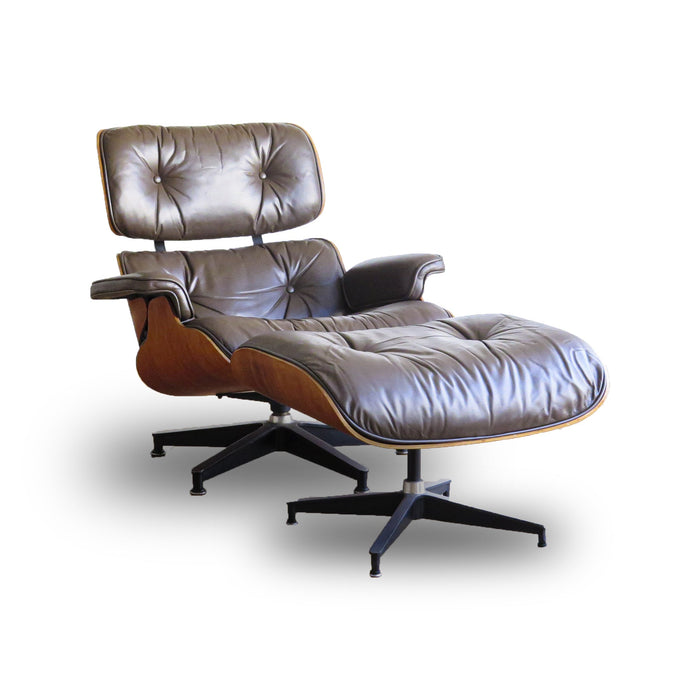 Fauteuil Lounge Chair Marron de Charles & Ray Eames - Herman Miller - Vintage 1970
