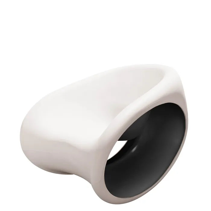 Fauteuil MT3 de Ron Arad - Driade-Sable blanc/Noir-The Woods Gallery