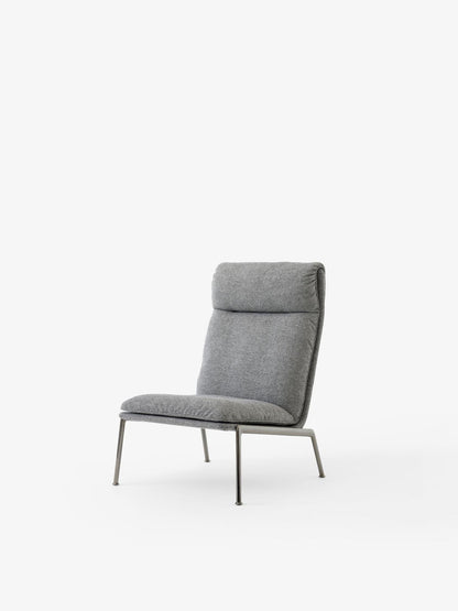Fauteuil Muno LN16 dossier haut de Luca Nichetto - &amp;Tradition-Chrome foncé-Tissu groupe 3-The Woods Gallery