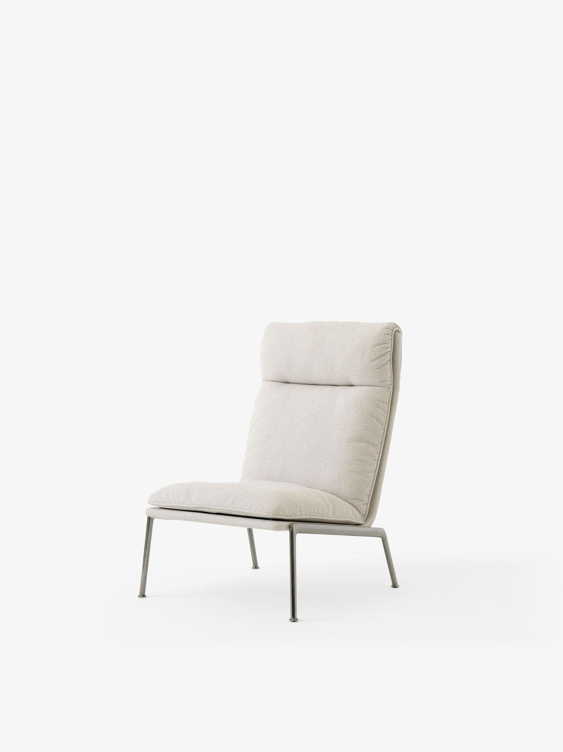 Fauteuil Muno LN16 dossier haut de Luca Nichetto - &amp;Tradition-Chrome foncé-Tissu groupe 4-The Woods Gallery