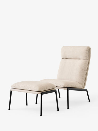 Fauteuil Muno LN16 dossier haut de Luca Nichetto - &amp;Tradition-Noir chaud-Tissu groupe 4-The Woods Gallery