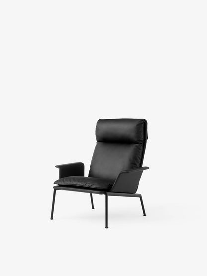 Fauteuil Muno LN17 dossier haut à accoudoirs de Luca Nichetto - &amp;Tradition-Noir chaud-Tissu groupe 1-The Woods Gallery