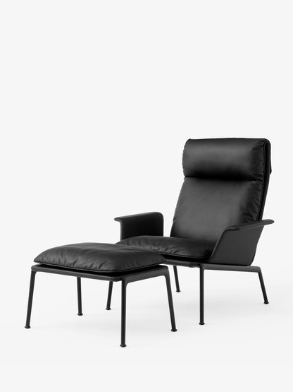 Fauteuil Muno LN17 dossier haut à accoudoirs de Luca Nichetto - &amp;Tradition-Noir chaud-Tissu groupe 1-The Woods Gallery