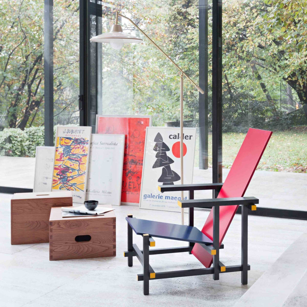 Fauteuil Red and blue de Gerrit Thomas Rietveld - Cassina-The Woods Gallery