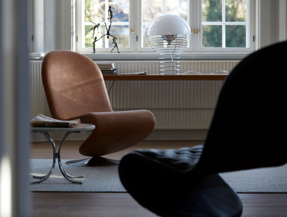Fauteuil System 1-2-3 Lounge Standard - Verner Panton, 1973-Hallingdal Noir-The Woods Gallery