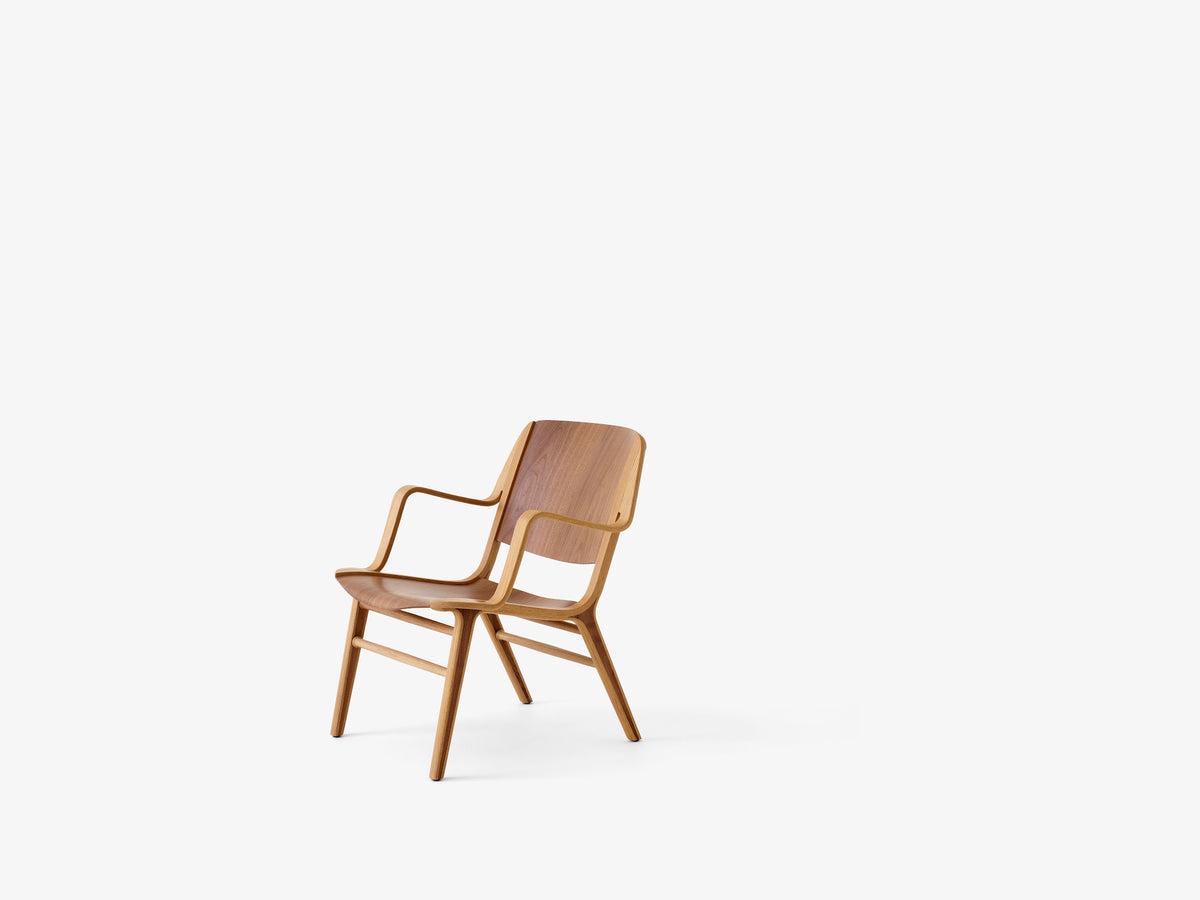 Fauteuil lounge AX HM11 de Hvidt &amp; Mølgaard - &amp;Tradition-Chêne laqué et noyer-The Woods Gallery
