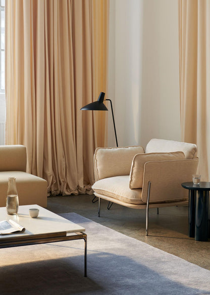 Fauteuil lounge Cloud LN1 de Luca Nichetto - &amp;Tradition-Chrome-Tissu groupe 1-The Woods Gallery