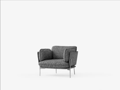 Fauteuil lounge Cloud LN1 de Luca Nichetto - &amp;Tradition-Chrome-Tissu groupe 1-The Woods Gallery