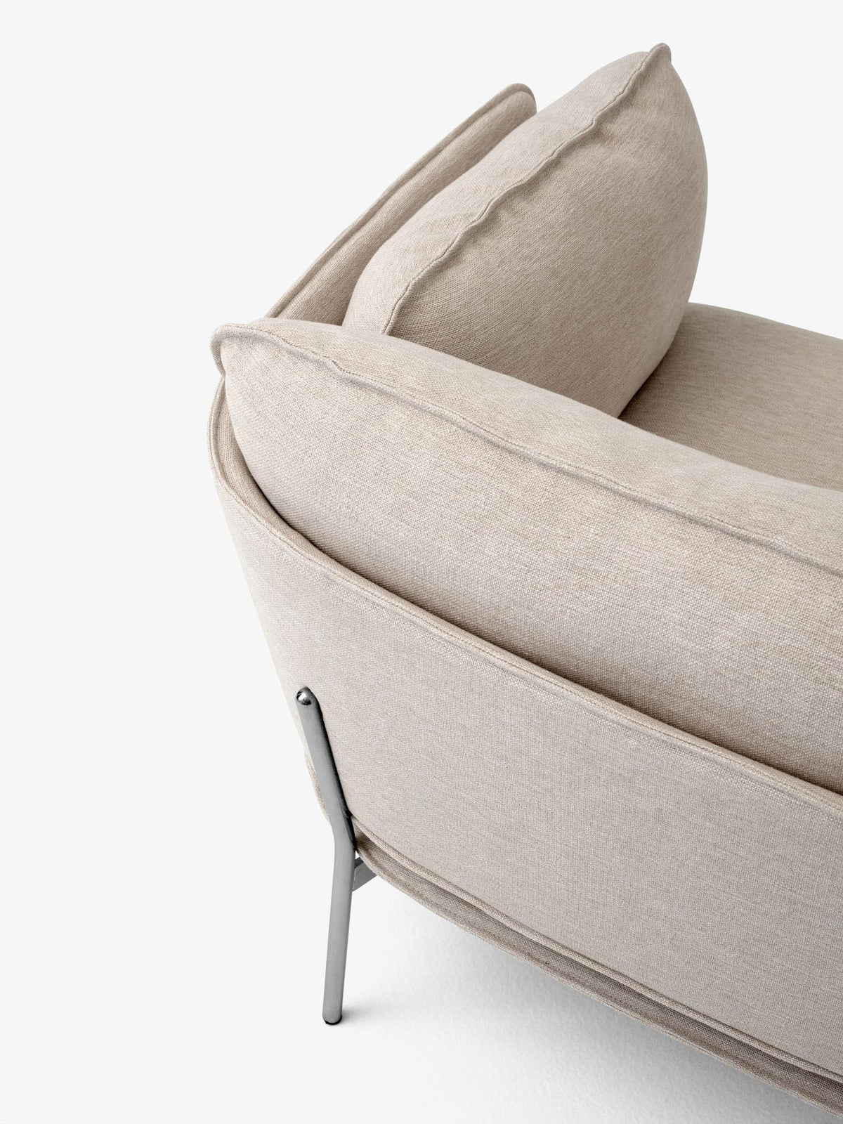 Fauteuil lounge Cloud LN1 de Luca Nichetto - &amp;Tradition-Chrome-Tissu groupe 1-The Woods Gallery
