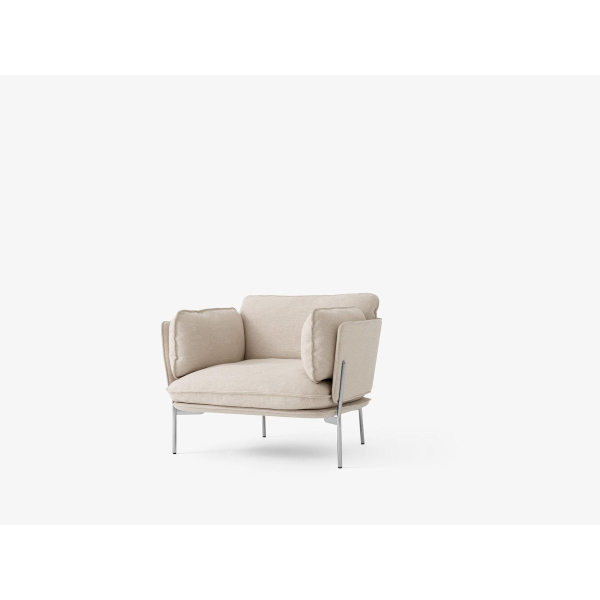 Fauteuil lounge Cloud LN1 de Luca Nichetto - &amp;Tradition-Chrome-Tissu groupe 3-The Woods Gallery