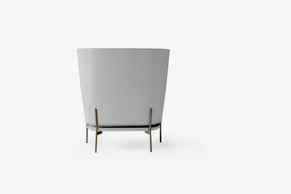 Fauteuil lounge Cloud LN5 dossier haut de Luca Nichetto - &amp;Tradition-Chrome-Tissu groupe 1-The Woods Gallery